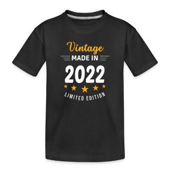Vintage made in 2022 - Kids' Premium Organic T-Shirt - black - Front