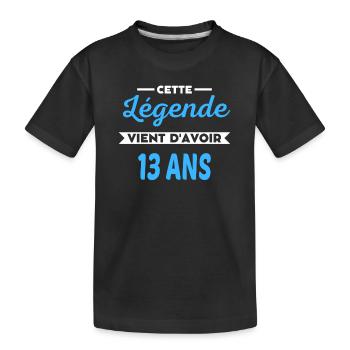 Cette Légende vient d'avoir 13 ans - T-shirt bio Premium Enfant - noir - Devant
