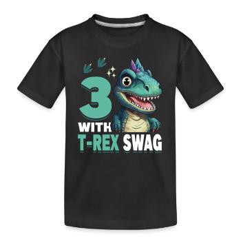 3ème année Roar Celebrate 3 avec T-Rex Swag Dinosaur - T-shirt bio Premium Enfant - noir - Devant