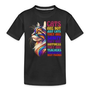 Les chats sont amis chat maman chat ami chaton - T-shirt bio Premium Enfant - noir - Devant
