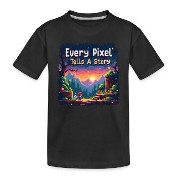 Chaque pixel raconte une histoire - Retro Gaming - T-shirt bio Premium Enfant - noir - Devant