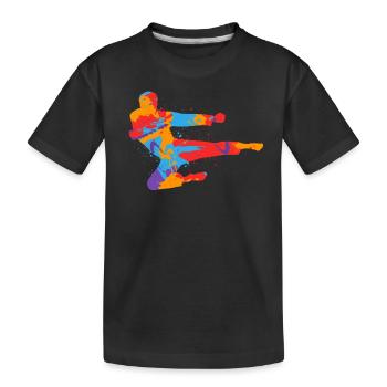 Taekwondo Coloré Arts Martiaux Enfants Hommes Karaté - T-shirt bio Premium Enfant - noir - Devant