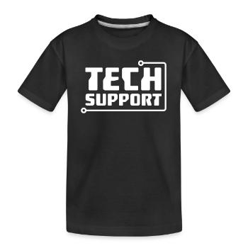 Tech Support - Kids' Premium Organic T-Shirt - black - Front