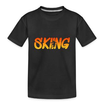 Skiing - Kinder Premium Bio T-Shirt - Schwarz - Vorne