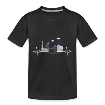 Hambourg Skyline Heartbeat Hambourg Elbe Nord - T-shirt bio Premium Enfant - noir - Devant