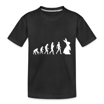 Evolution Osterhase Ostern Geschenk Häschen lustig - Kinder Premium Bio T-Shirt - Schwarz - Vorne