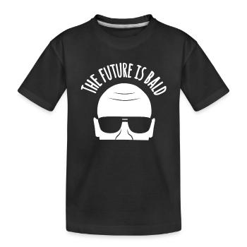 Die Zukunft ist kahl: Lustiges kahles Haar Zitat - Kinder Premium Bio T-Shirt - Schwarz - Vorne