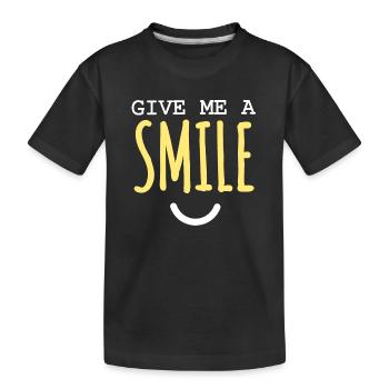 Donnez-moi un sourire : Citation sur le bonheur - T-shirt bio Premium Enfant - noir - Devant