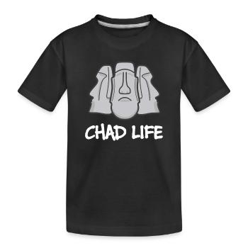 Chad Life : Giga Chad Moai Statue - T-shirt bio Premium Enfant - noir - Devant