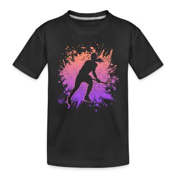 Floorball Player Floorballer Women Floorball - Kids' Premium Organic T-Shirt - black - Front