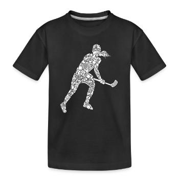 Floorball Symbols Floorballer Girls Floorball - Kids' Premium Organic T-Shirt - black - Front