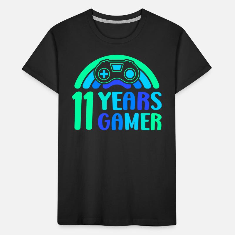 11th Birthday Boy 11 Years Controller Gaming Kids' Premium Organic T-Shirt