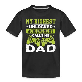 Meine höchste offene Errungenschaft nennt mich Vater - Kinder Premium Bio T-Shirt - Schwarz - Vorne