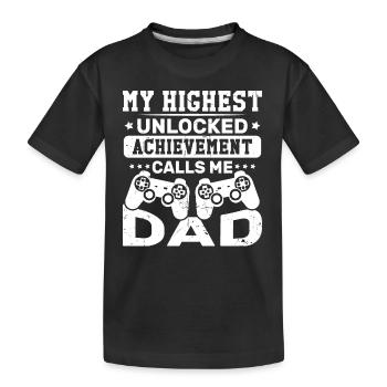 Meine höchste offene Errungenschaft nennt mich Vater - Kinder Premium Bio T-Shirt - Schwarz - Vorne
