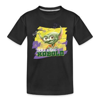 KoboldKroniken Rumpel Trau Keinem Kobold - Kinder Premium Bio T-Shirt - Schwarz - Vorne