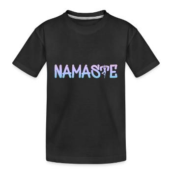 Yoga Om Namaste Chakra - Kinder Premium Bio T-Shirt - Schwarz - Vorne