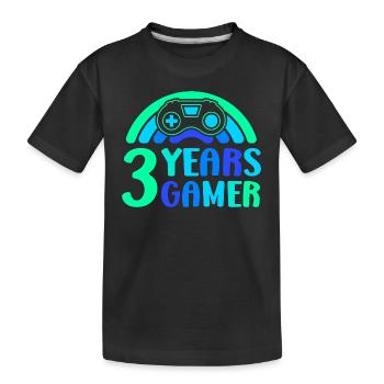3rd Birthday Boy 3 Years Controller Gaming - Kids' Premium Organic T-Shirt - black - Front