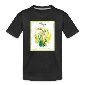 Signes du zodiaque à l’aquarelle : Vierge la moissonneur - T-shirt bio Premium Enfant - noir - Devant