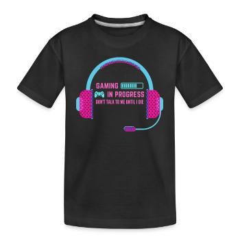 Gamer Gamer Gamer Headset Gaming Birthday - Kids' Premium Organic T-Shirt - black - Front