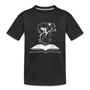 La magie des mots - Fée des livres - T-shirt bio Premium Enfant - noir - Devant