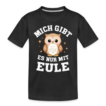 oiseau de nuit hibou hibou oiseau - T-shirt bio Premium Enfant - noir - Devant