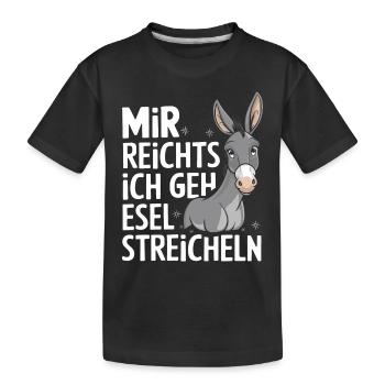 Esel Eselchen Maultier Muli - Kinder Premium Bio T-Shirt - Schwarz - Vorne