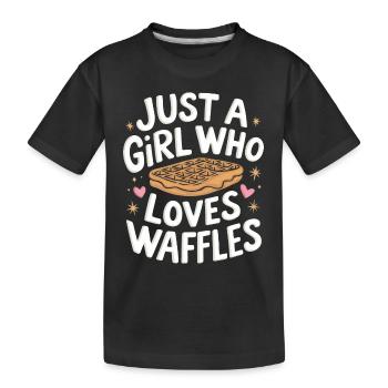 Waffles Breakfast Sweets - Kids' Premium Organic T-Shirt - black - Front