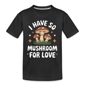 Pilz Pilze Funghi Champignon - Kinder Premium Bio T-Shirt - Schwarz - Vorne