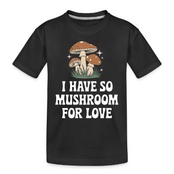 Pilz Pilze Funghi Champignon - Kinder Premium Bio T-Shirt - Schwarz - Vorne