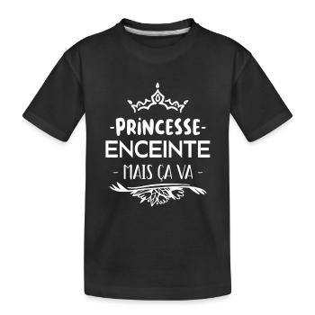 une princesse et enceinte - T-shirt bio Premium Enfant - noir - Devant