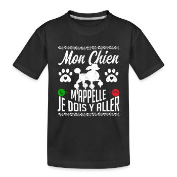 Mon CHIEN m'appelle pour cadeau - T-shirt bio Premium Enfant - noir - Devant