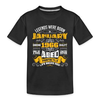 Legends were born in January 1966 - T-shirt bio Premium Enfant - noir - Devant