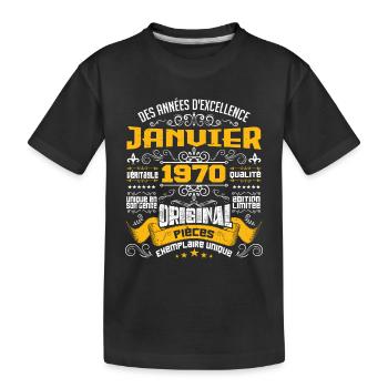 JANVIER 1970 | ORIGINAL PIÈCES - T-shirt bio Premium Enfant - noir - Devant