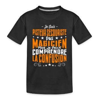 Je Suis Pisteur Secouriste Pas Magicien - T-shirt bio Premium Enfant - noir - Devant