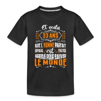 33 ans, Homme parfait, cadeau anniversaire 33ans - T-shirt bio Premium Enfant - noir - Devant