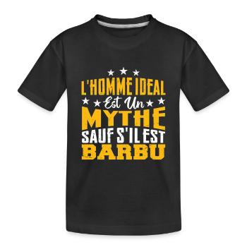 l'homme ideal est un mythe sauf s'il est barbu - T-shirt bio Premium Enfant - noir - Devant