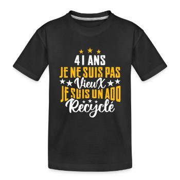 41 ans | Cadeau d'anniversaire | fête des pères - T-shirt bio Premium Enfant - noir - Devant