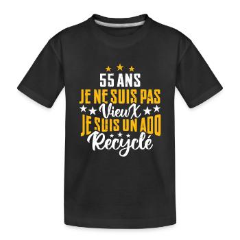 55 ans | Cadeau d'anniversaire | fête des pères - T-shirt bio Premium Enfant - noir - Devant