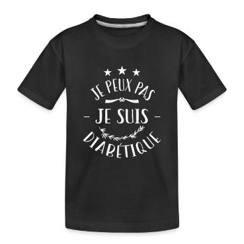 Je Peux Pas Je Suis Diabétique - T-shirt bio Premium Enfant - noir - Devant