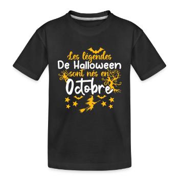 Les Légendes de halloween sont nés en octobre - T-shirt bio Premium Enfant - noir - Devant