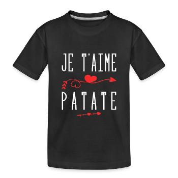 Je t'aime patate - T-shirt bio Premium Enfant - noir - Devant