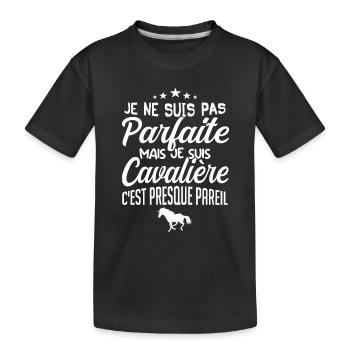 CAVALIÈRE PARFAITE - T-shirt bio Premium Enfant - noir - Devant