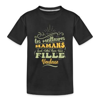Meilleure Maman Avec Fille Vendeuse - T-shirt bio Premium Enfant - noir - Devant