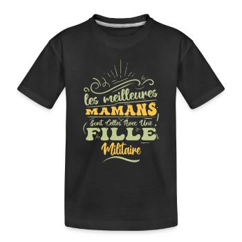 Meilleure Maman Avec Fille Militaire - T-shirt bio Premium Enfant - noir - Devant
