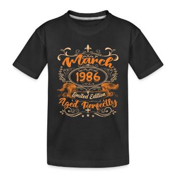 March 1986 | Aged Perfectly - T-shirt bio Premium Enfant - noir - Devant