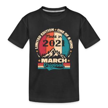 Vintage-Geburtstag geboren im März 2021 - Kinder Premium Bio T-Shirt - Schwarz - Vorne