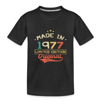 Baujahr 1977 | Limited Edition 1977 | Original - Kinder Premium Bio T-Shirt - Schwarz - Vorne