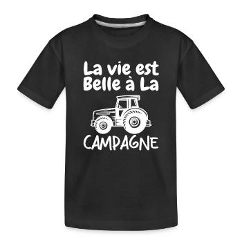 La Vie est Belle à La Campagne - T-shirt bio Premium Enfant - noir - Devant