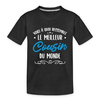 Le Meilleur Cousin Du Monde Anniversaire Cousin - T-shirt bio Premium Enfant - noir - Devant