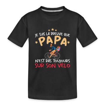 Papa cycliste cyclisme Bébé Nourrisson Naissance - T-shirt bio Premium Enfant - noir - Devant